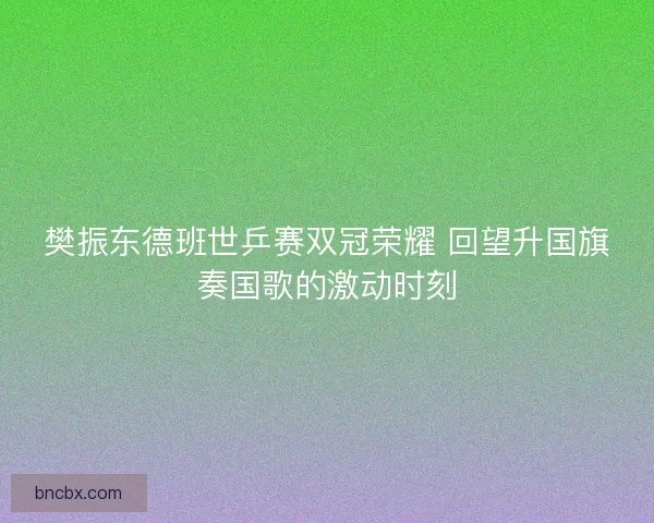 樊振东德班世乒赛双冠荣耀 回望升国旗奏国歌的激动时刻